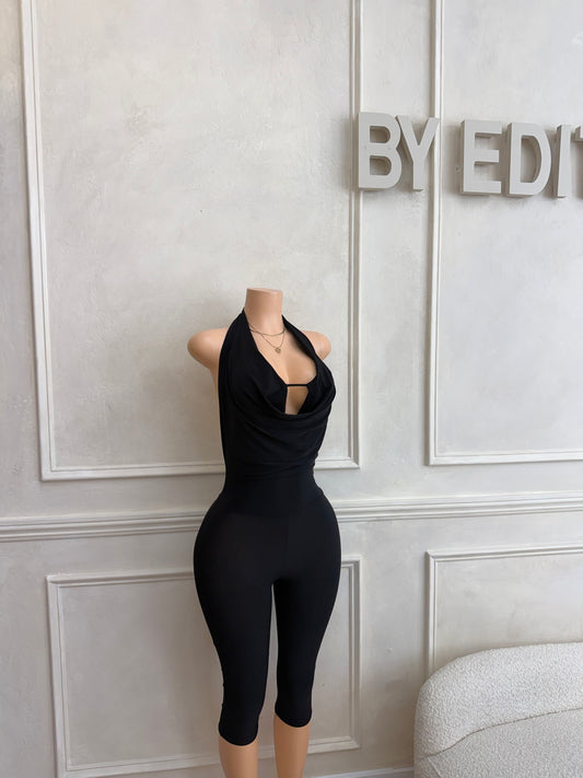 Black capri jumpsuit