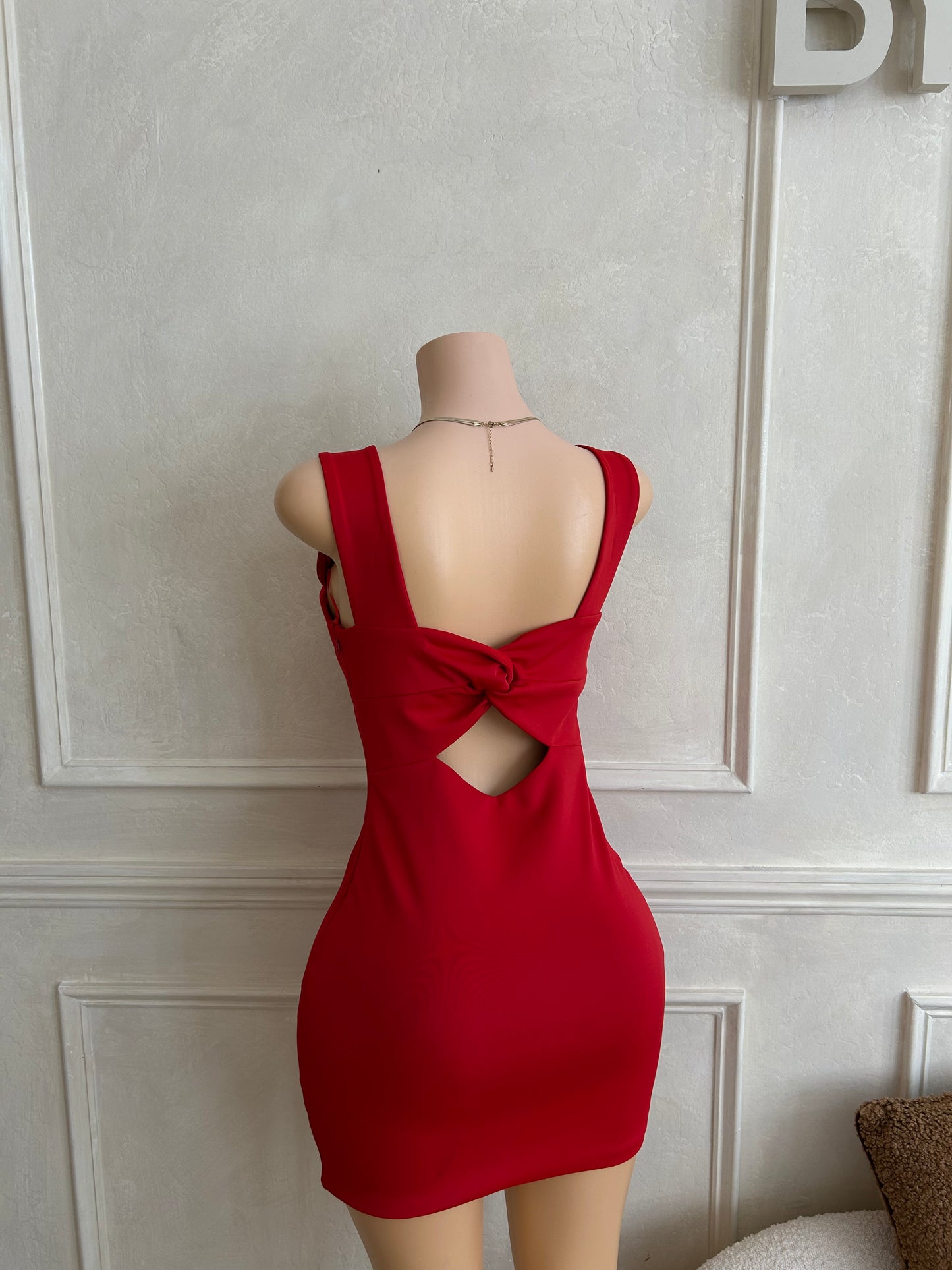 Red mini dress