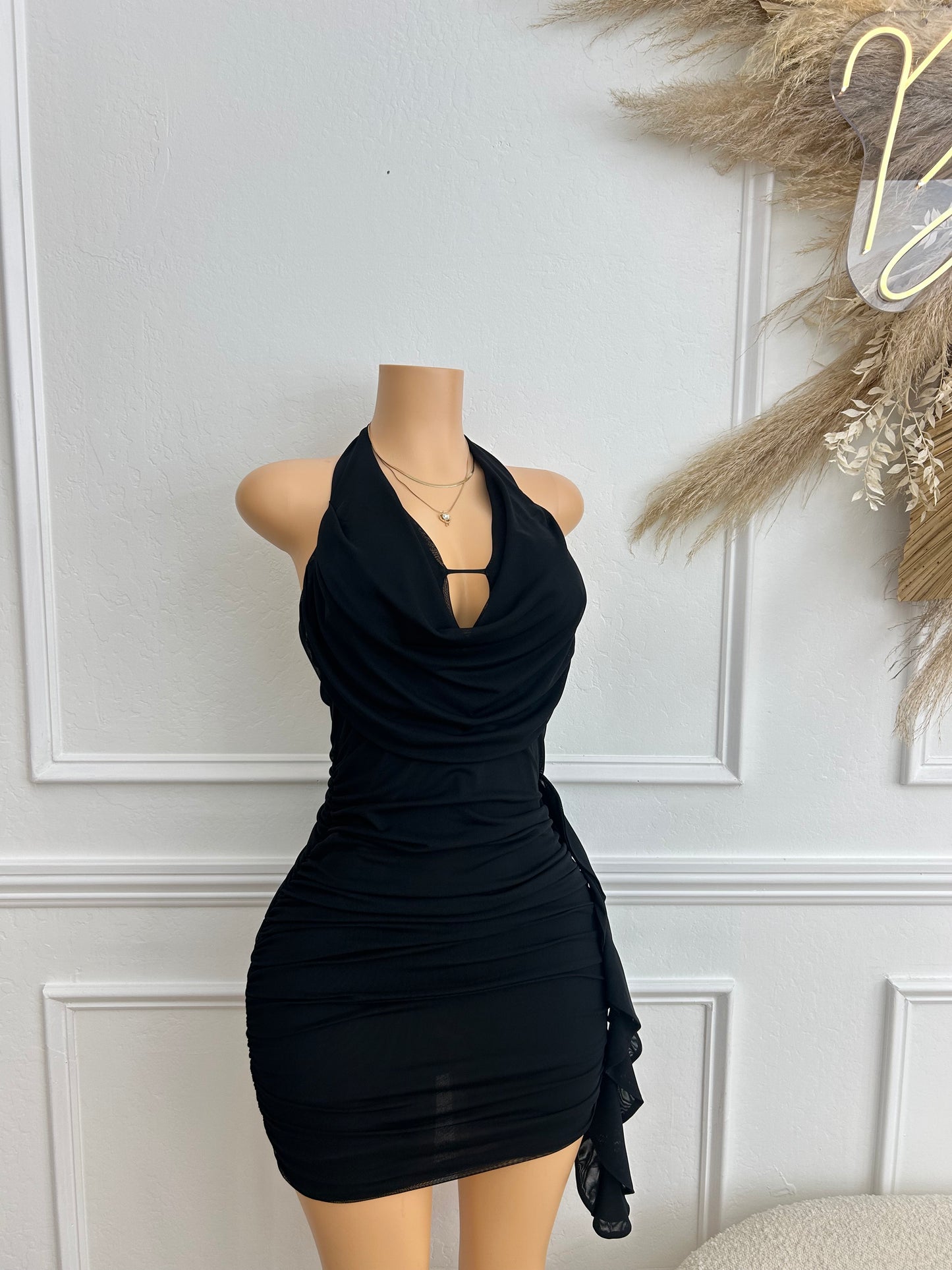 Black halter dress