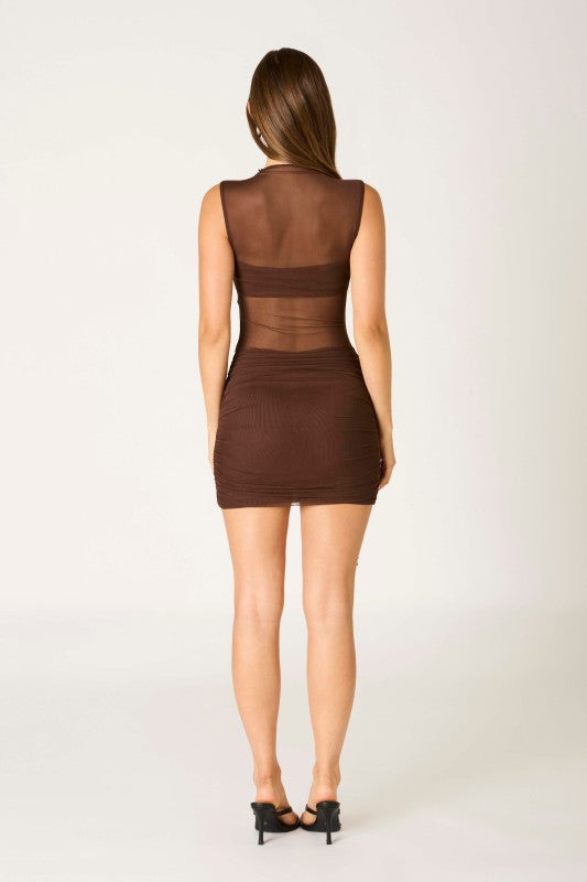 Brown mesh dress