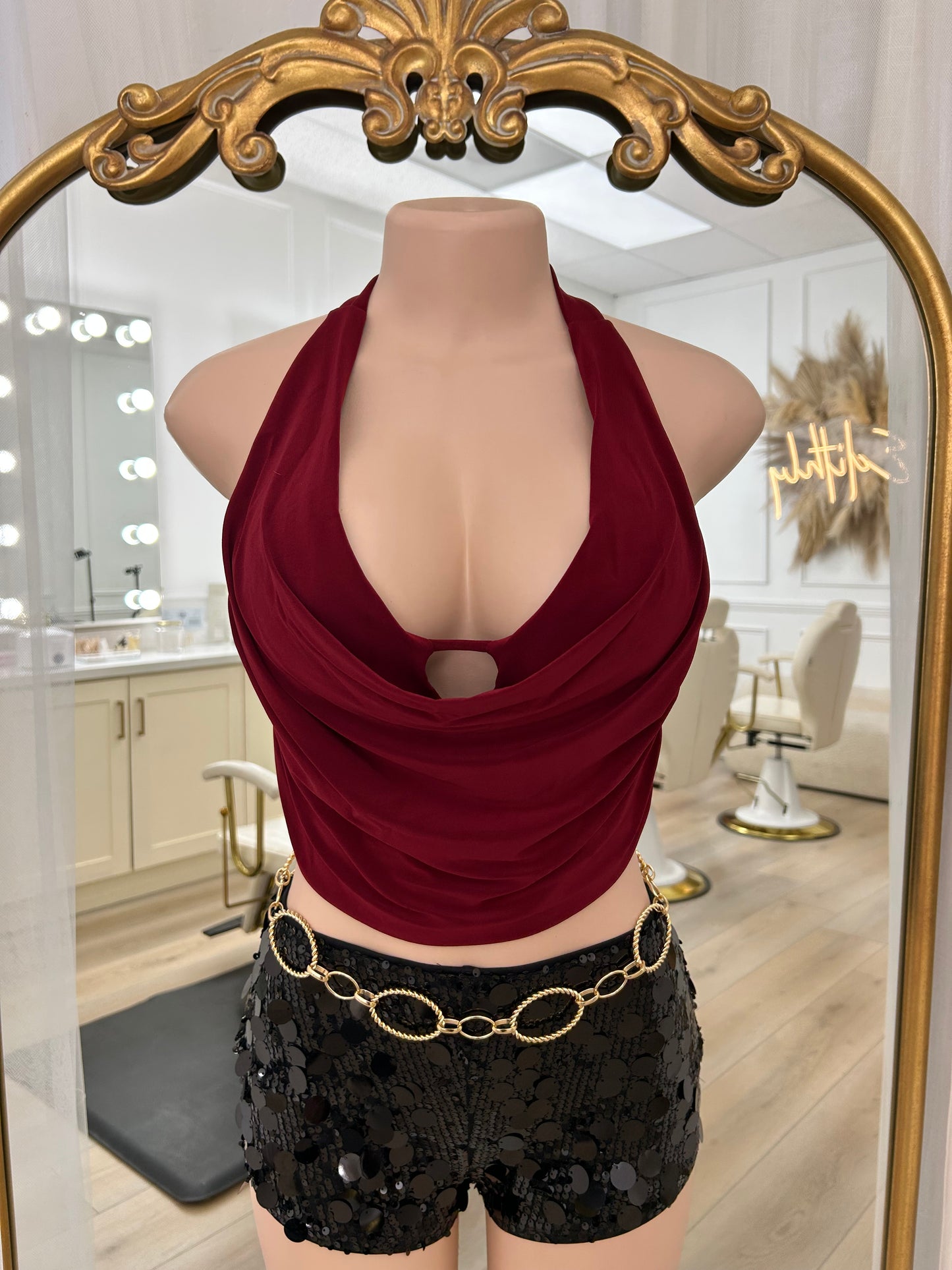 Burgundy Halter TOP