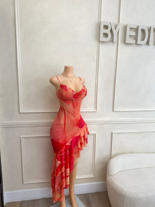 Asymmetrical maxi dress
