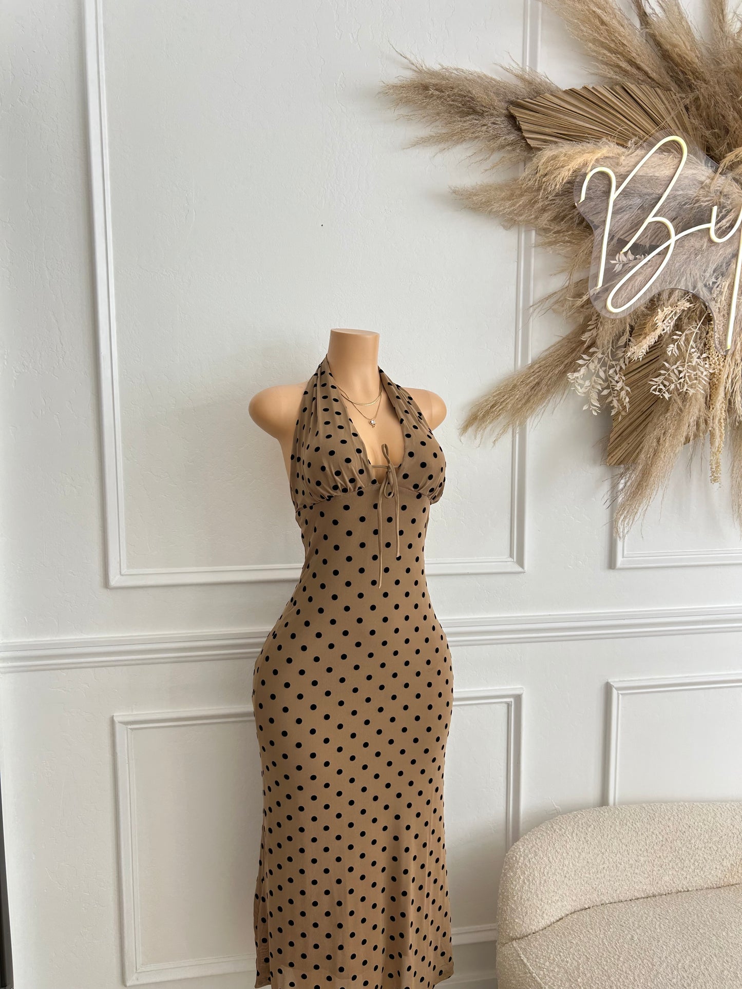 Polka dot maxi dress