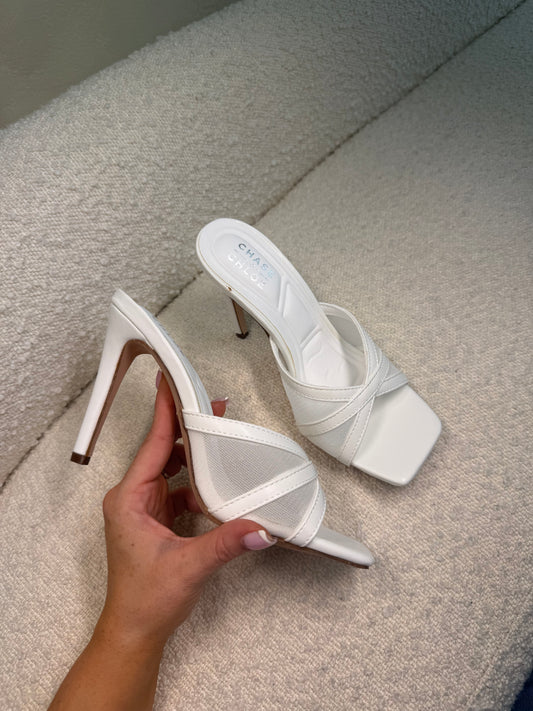 White kitten heel