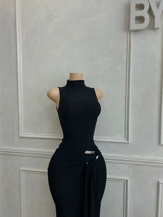Black maxi dress with detail