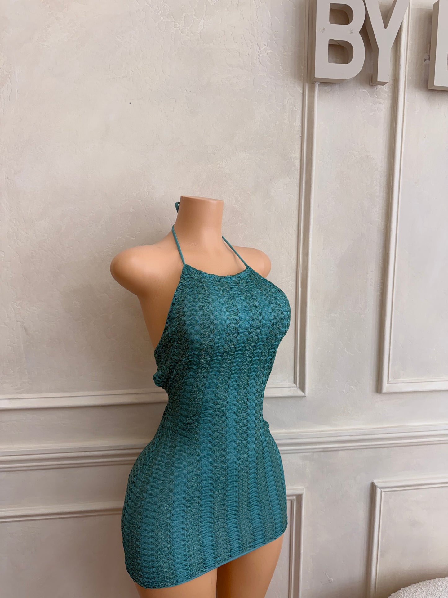 Teal mini dress