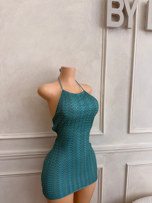 Teal mini dress