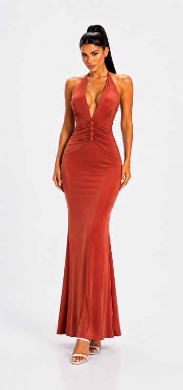 Coral maxi dress
