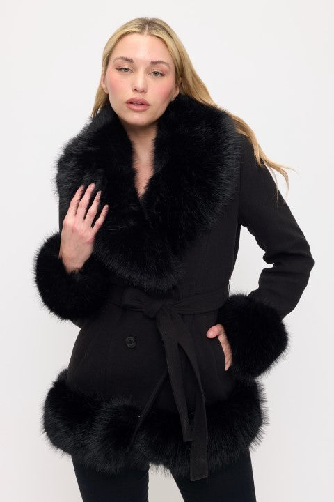 Faux fur coat