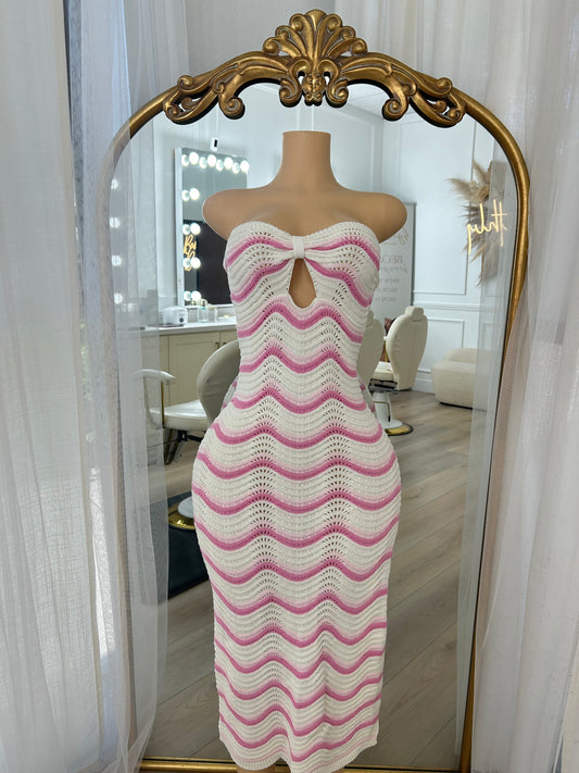 Pink crochet dress