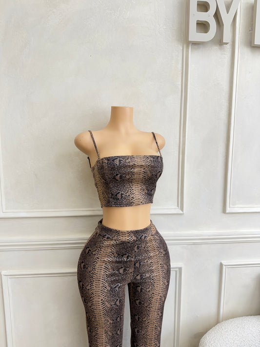 Animal print pant set