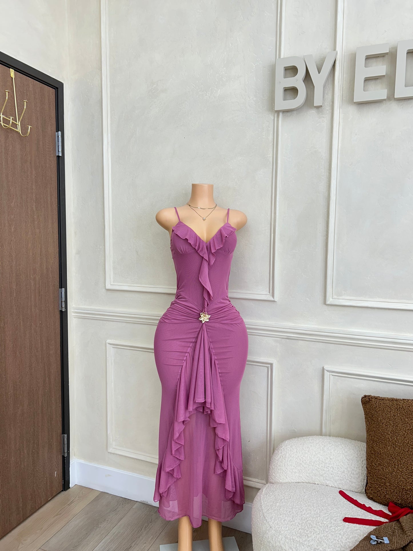 Dusty pink maxi dress
