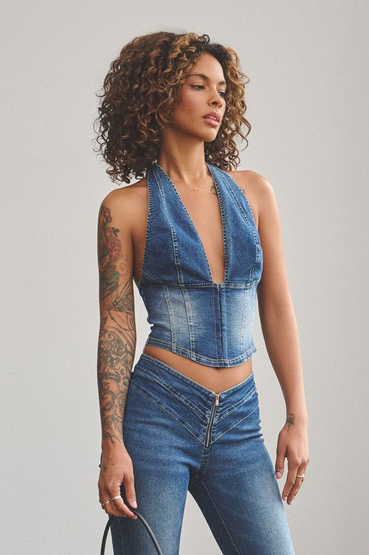 Blue Denim Top