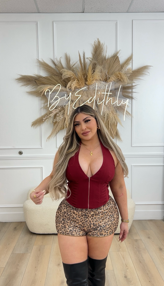 Leopard sequence shorts