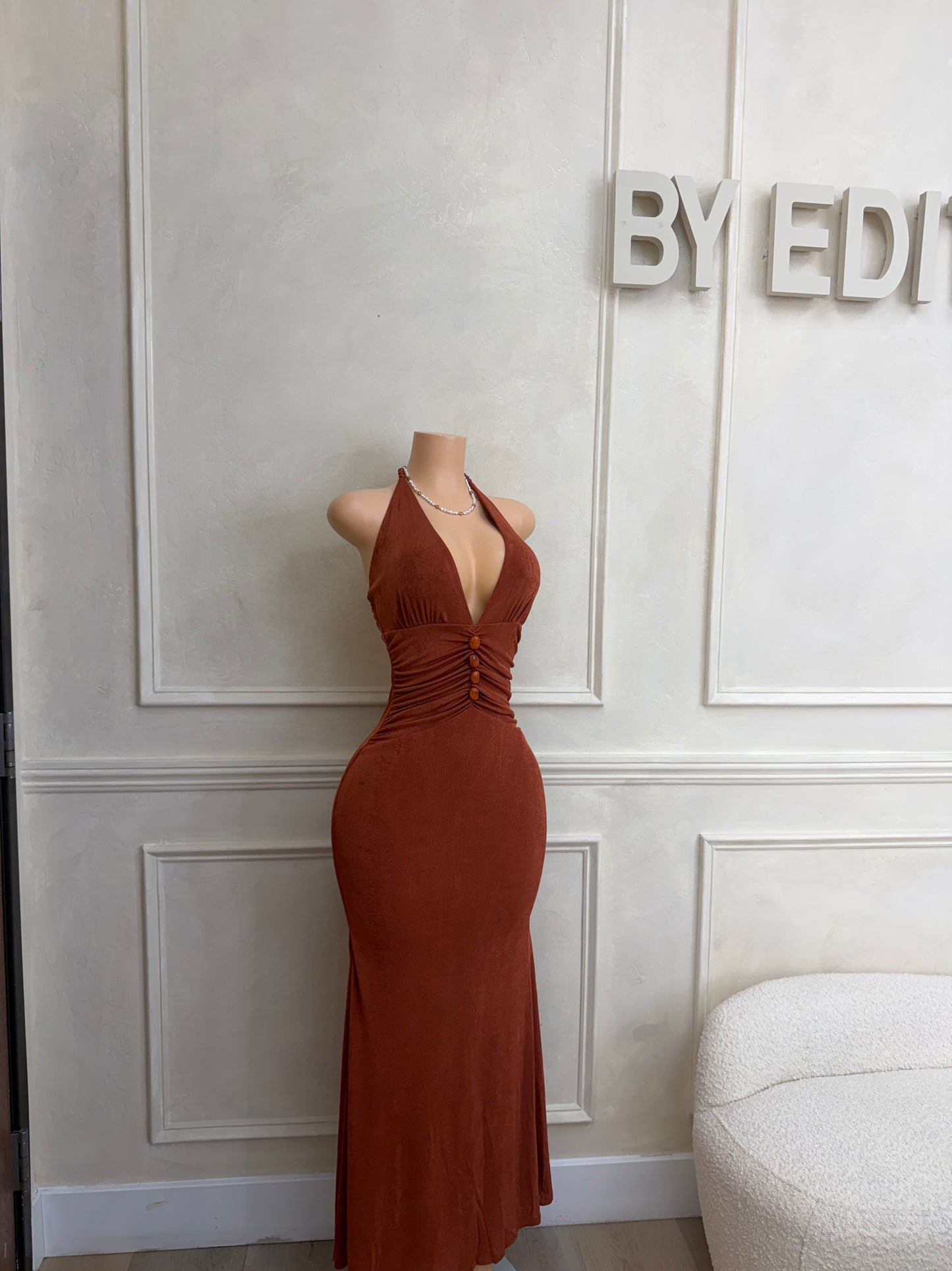 Coral maxi dress