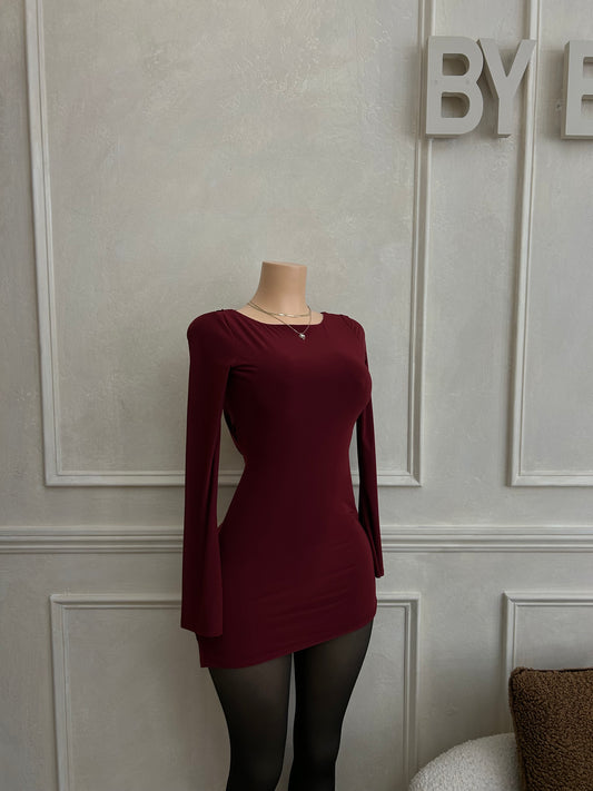 Burgundy back cowl neck