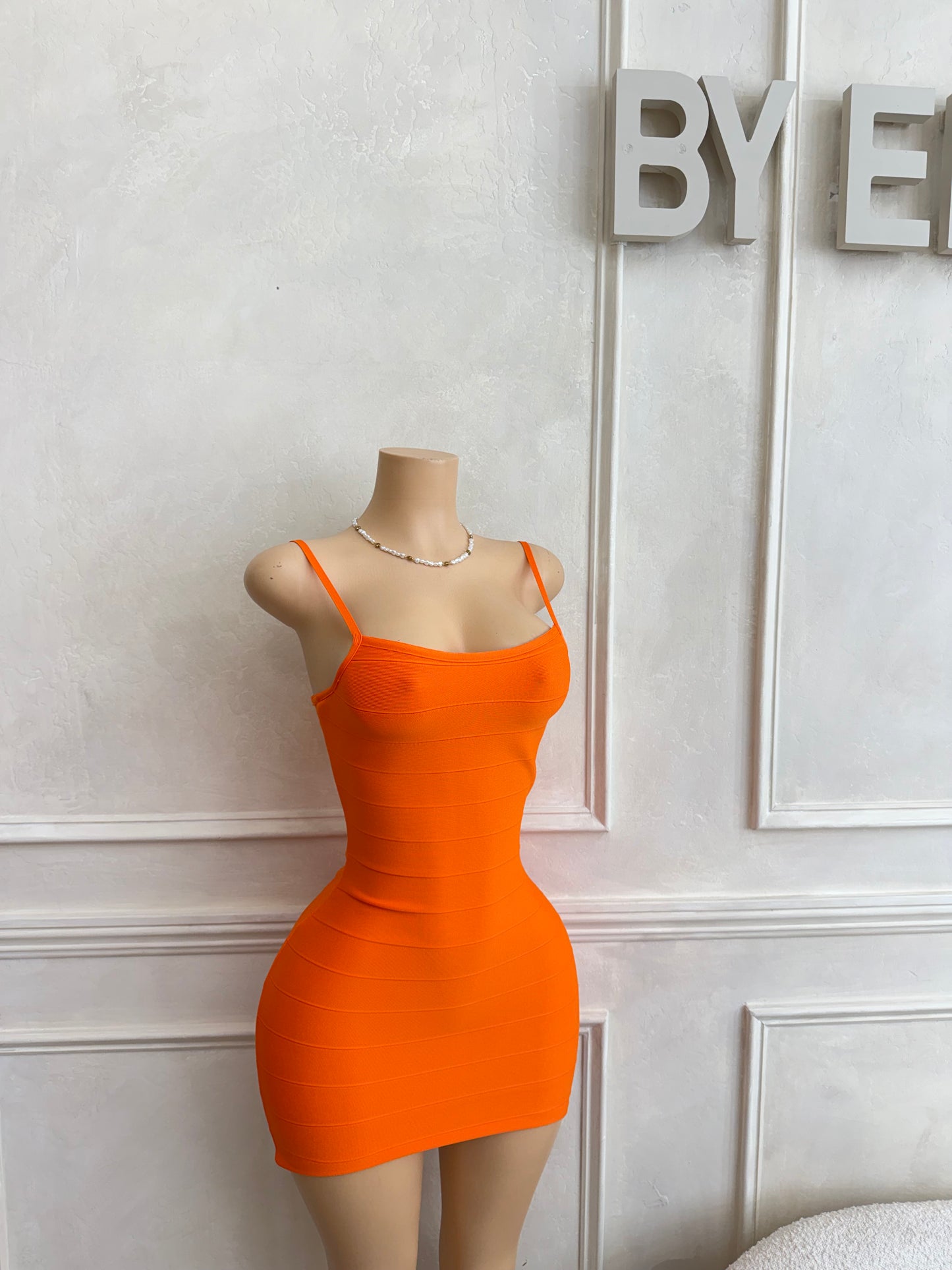 Orange bandage dress