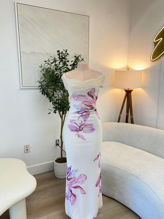 Floral off shoulder dress