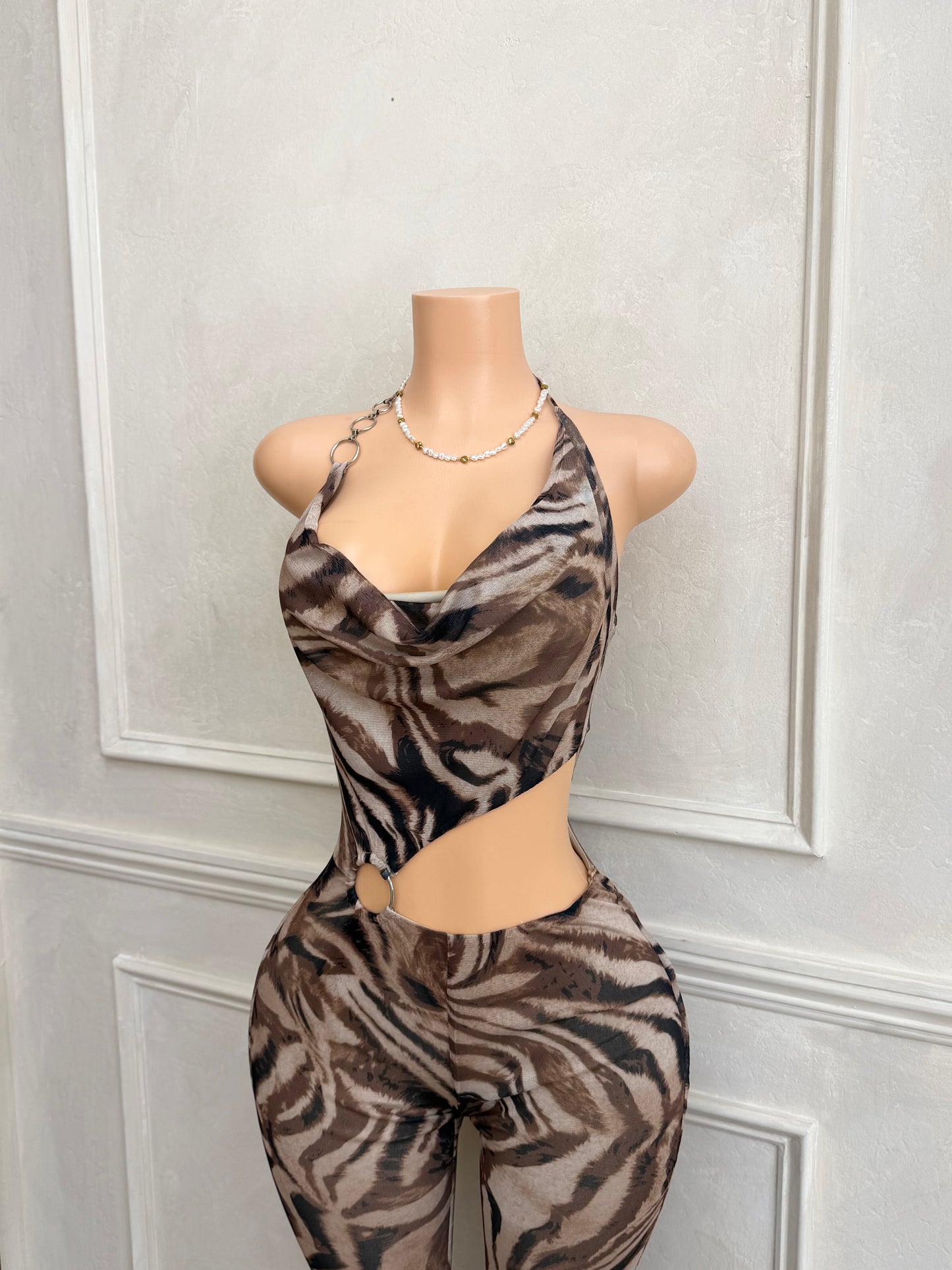Animal print jumpsuit