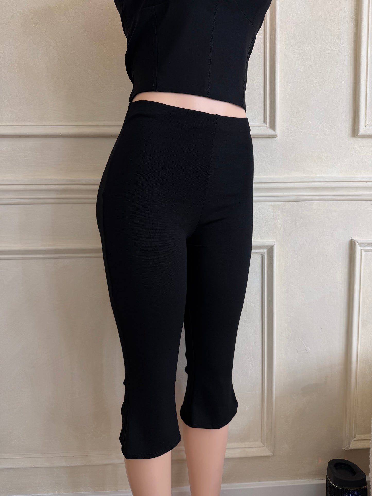 Flare double layer capri pants