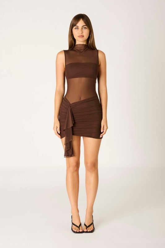 Brown mesh dress