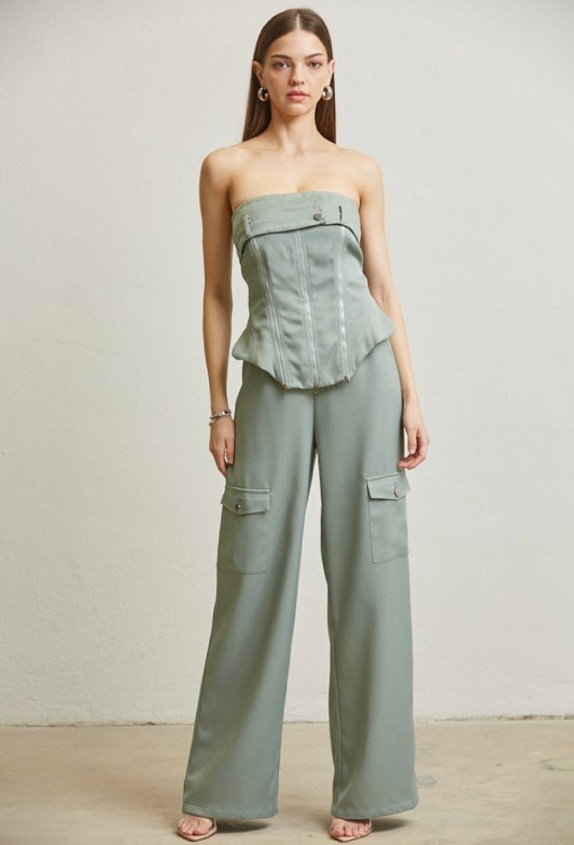 Green Cargo Jumpsuit