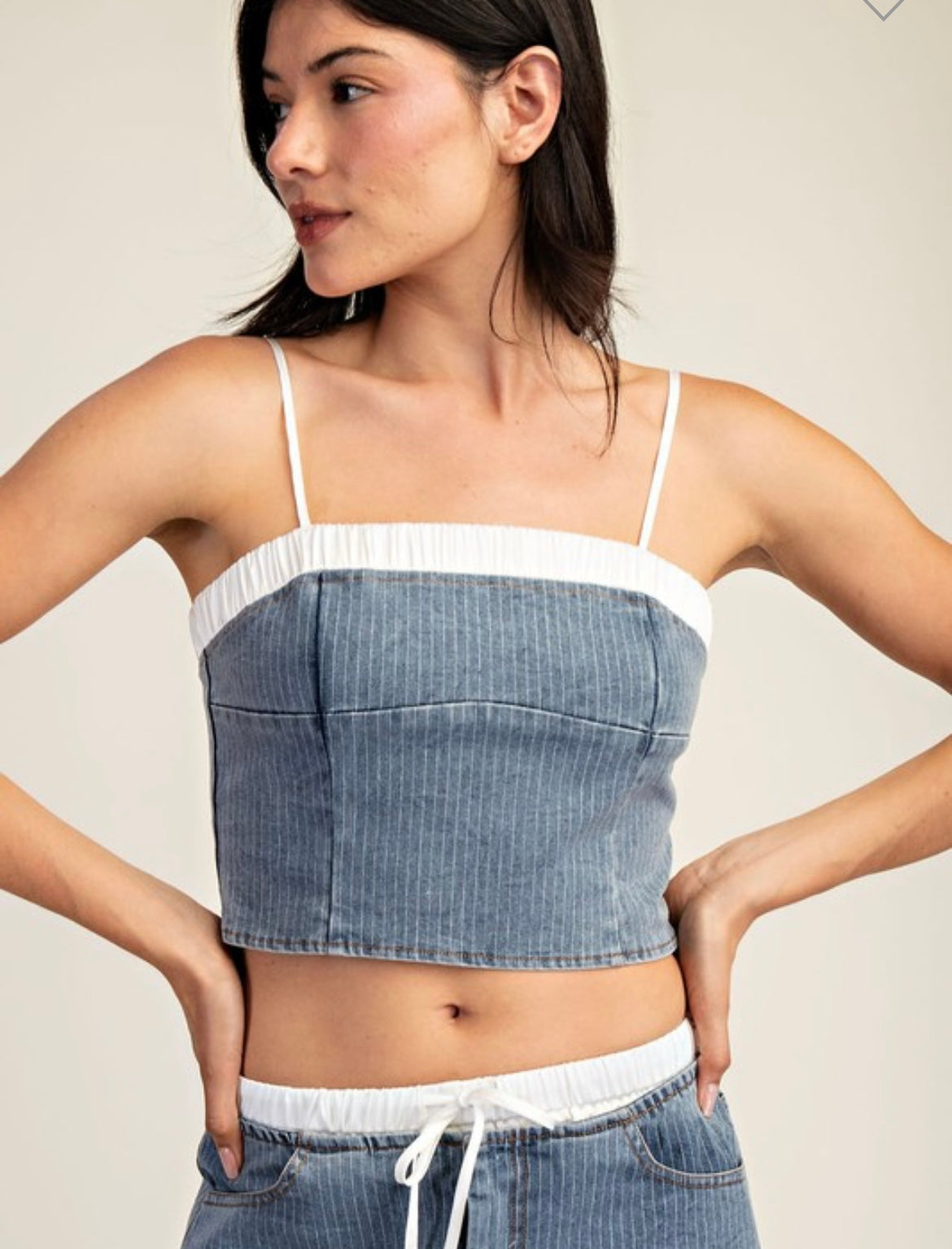 Denim Drawstring Set