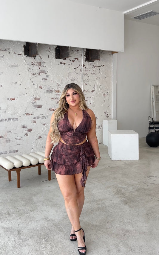 Halter Top And Skirt Set