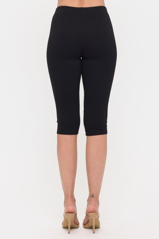 Black capri pants double layer