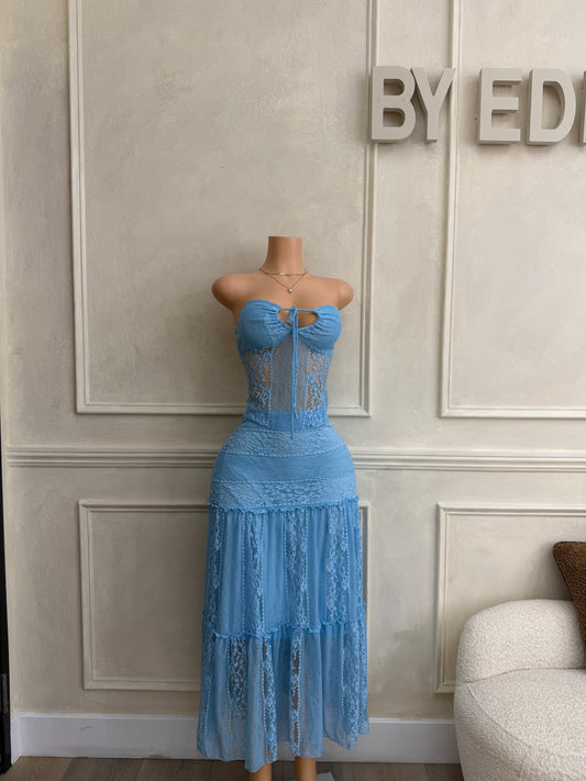 Baby blue mermaid skirt set
