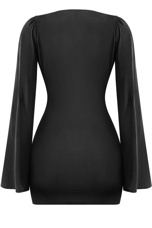 Black cowl neck dress