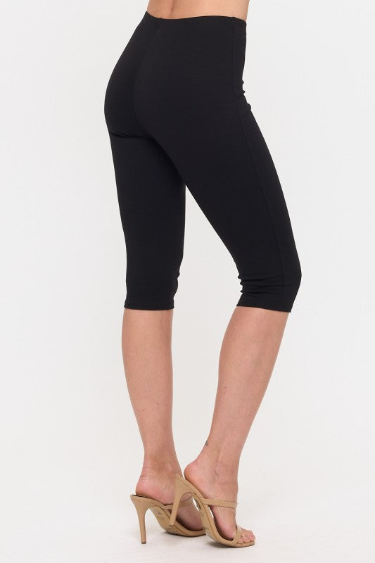 Black capri pants double layer