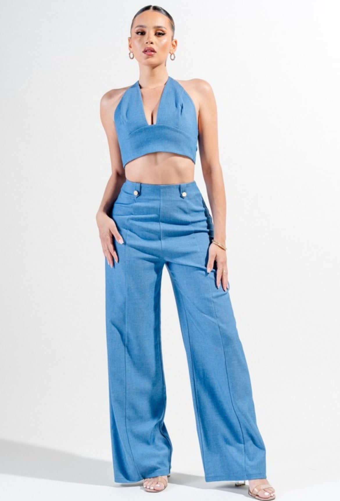 Denim Two Piece Set