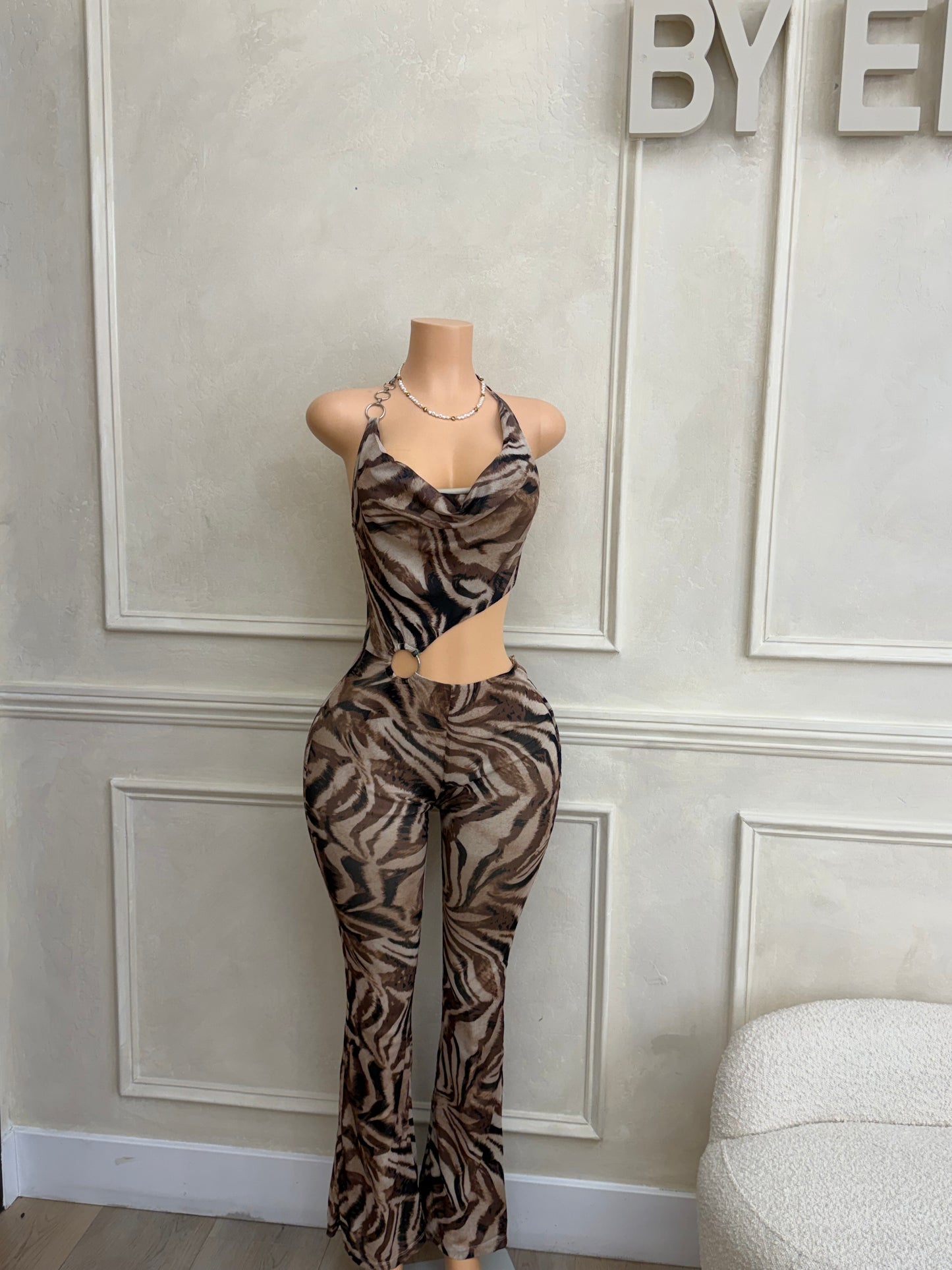 Animal print jumpsuit