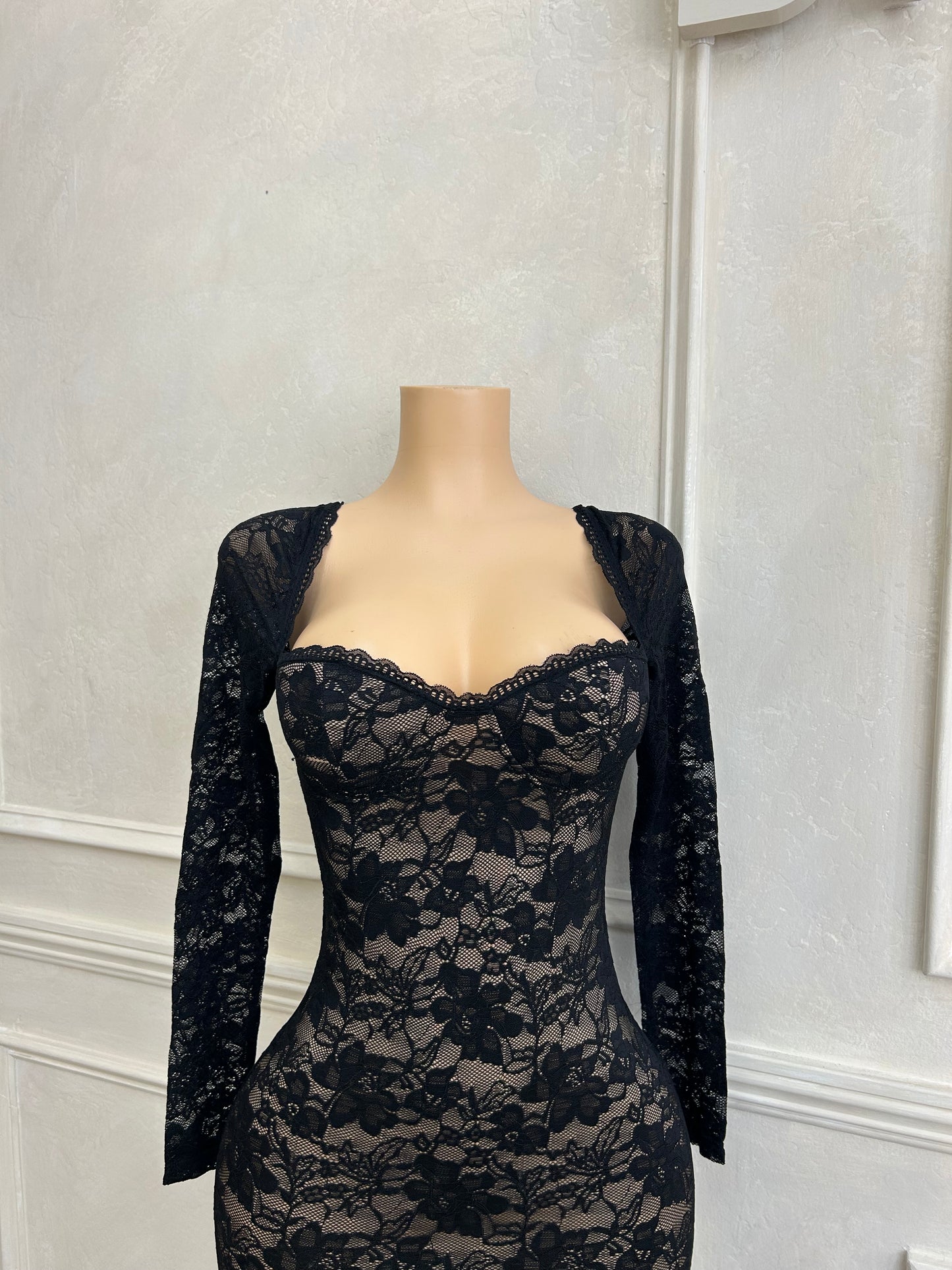 Black lace maxi dress