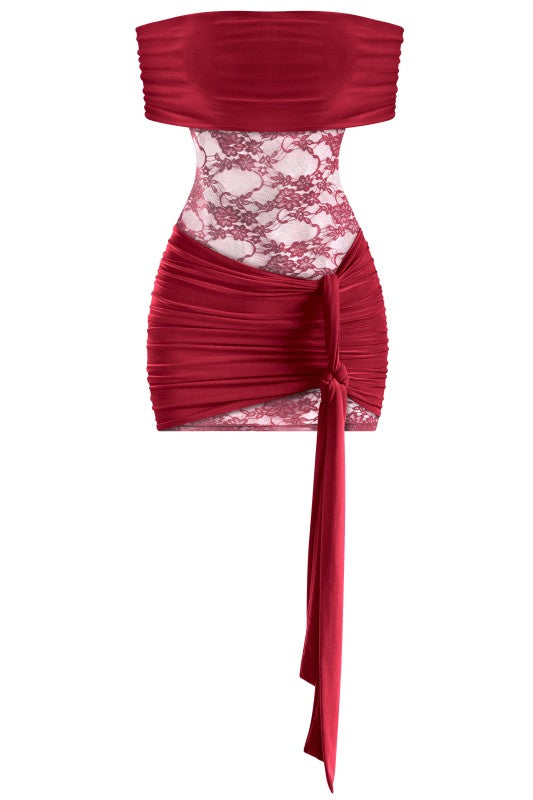 Burgundy lace dress