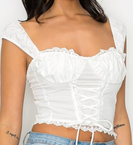 White corset top
