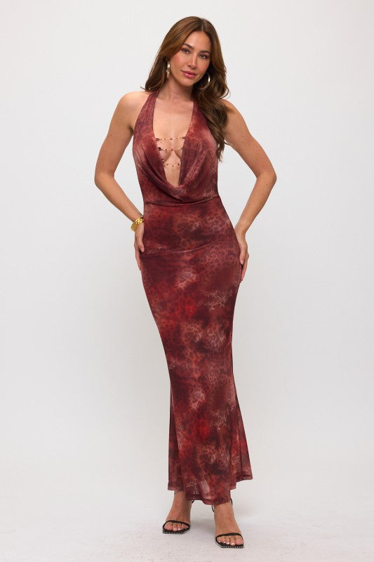 Animal print maxi dress