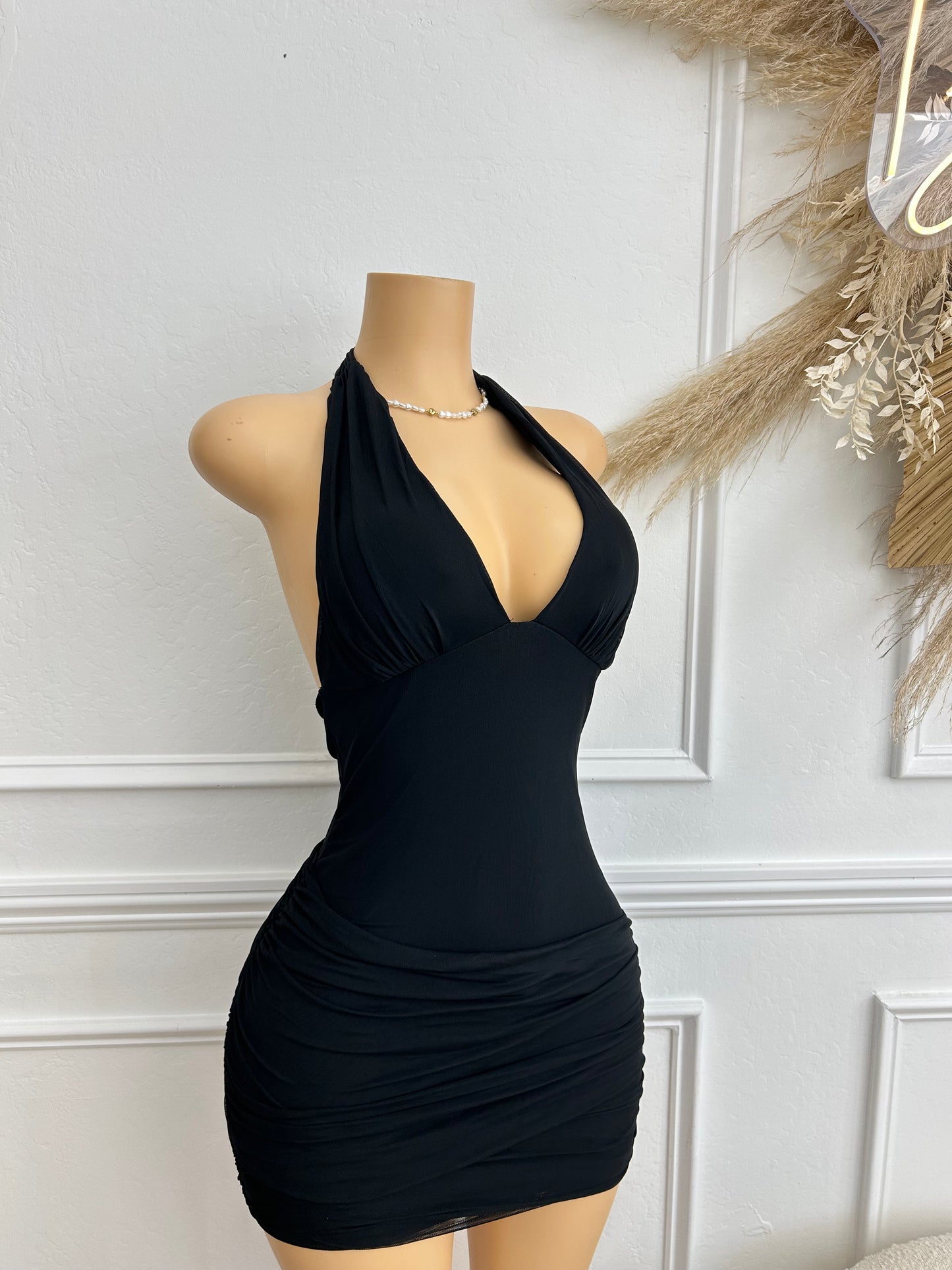 Black halter dress