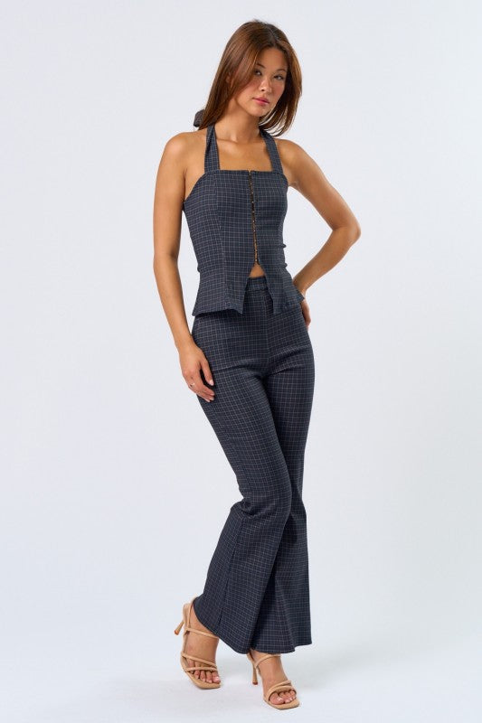 Plaid pant and top set