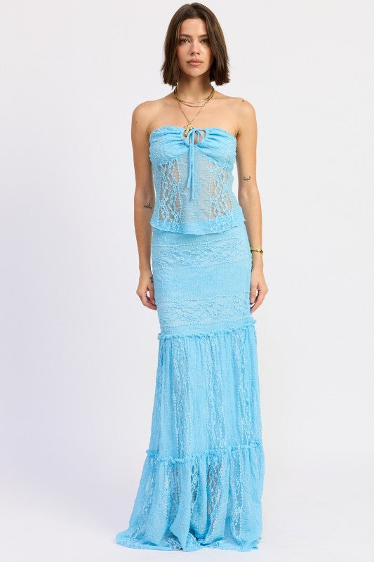 Baby blue mermaid skirt set