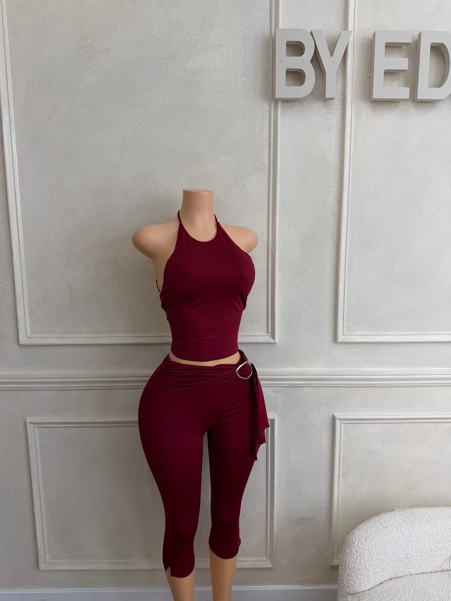 Burgundy capri set
