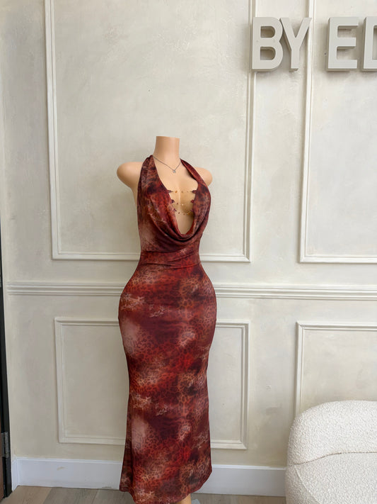 Animal print maxi dress