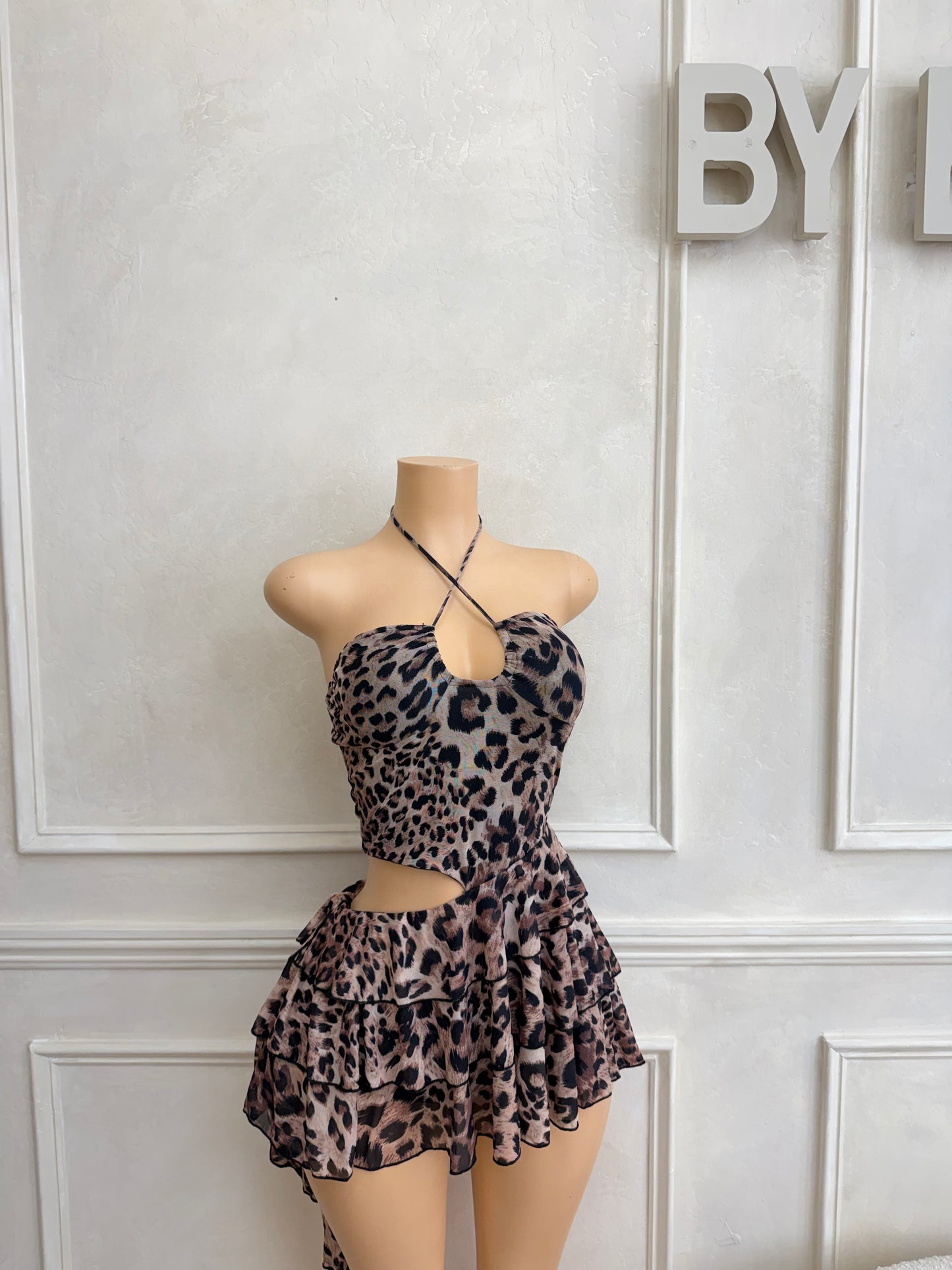 Leopard dress with shorts