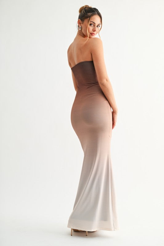 Mocha ombre maxi dress