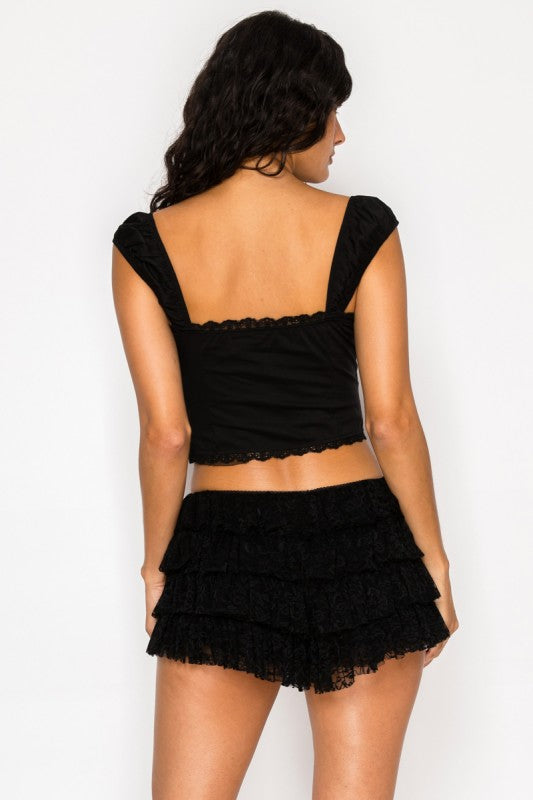 Black corset cotton top