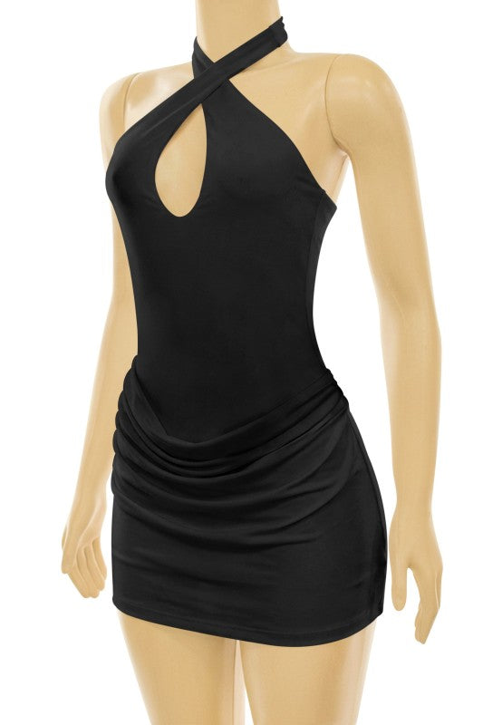Black mini dress with shorts