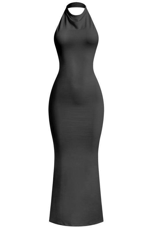 Black maxi dress halter