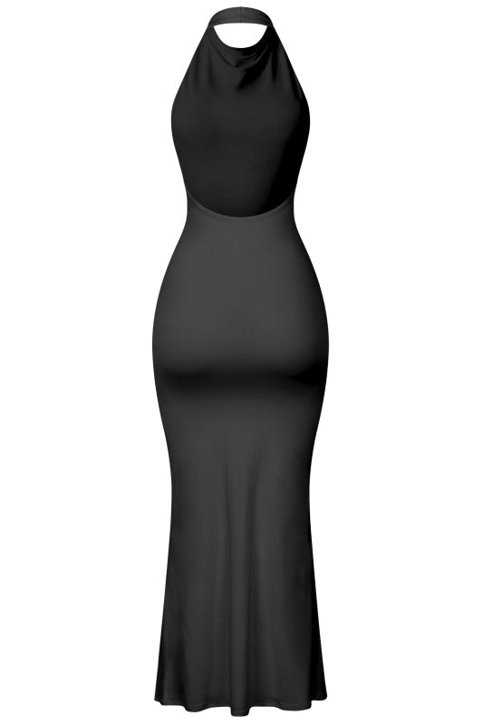 Black maxi dress halter
