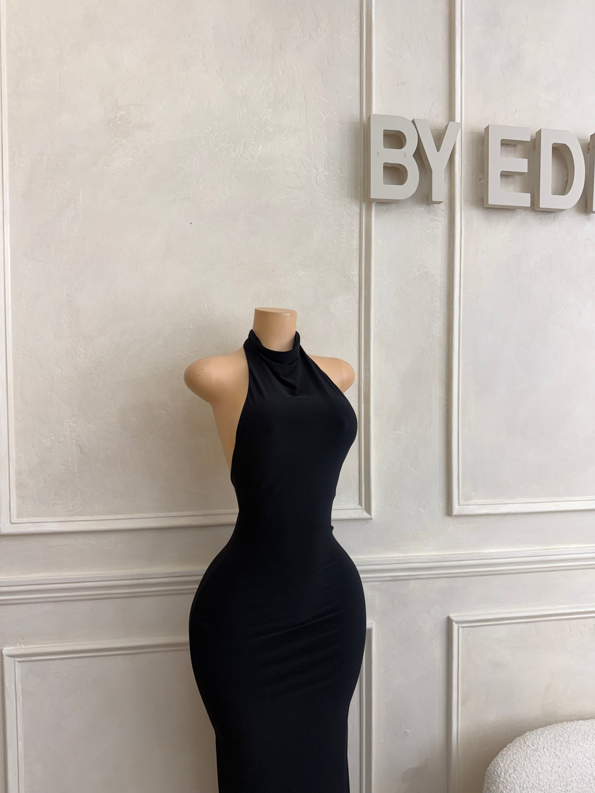 Black maxi dress halter
